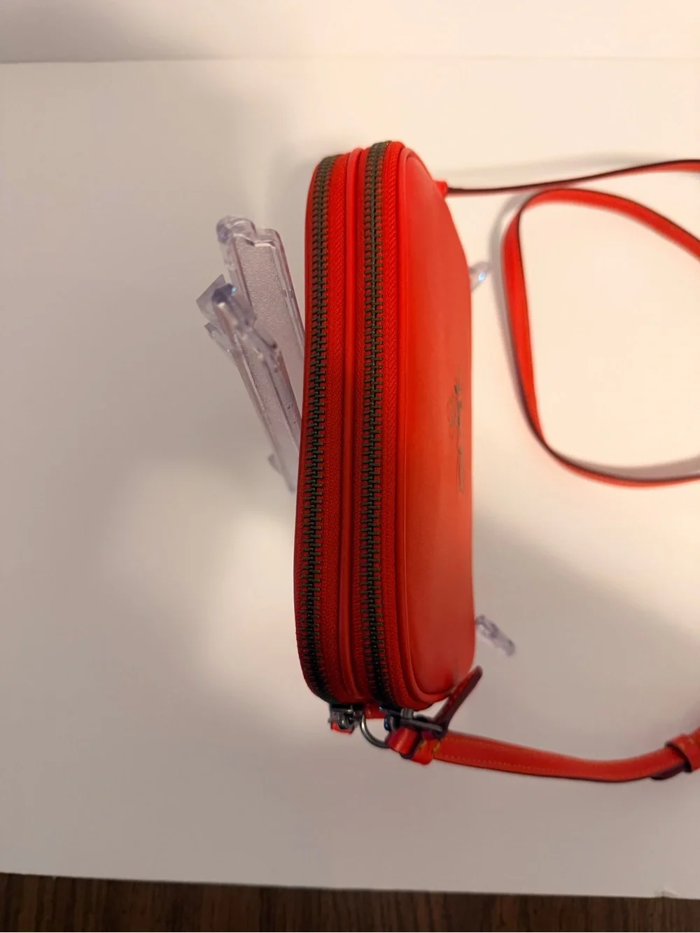 Coach Red Leather Crossbody with Motorcycle Mickey Detail - Picture 4 of 10